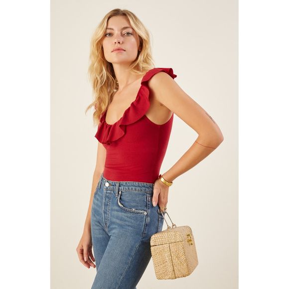 Reformation Red Ruffle Top - Picture 6 of 8